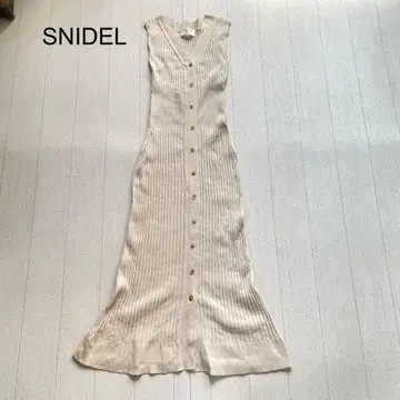 SNIDEL ORGANIC 프론트 버튼 니트 원피스 F