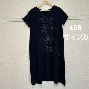 45R 사이즈 0 자수 T셔츠 원피스