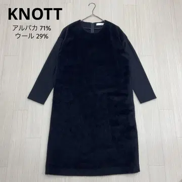 KNOTT 노트 알파카 울 샤기 니트 원피스 일본제