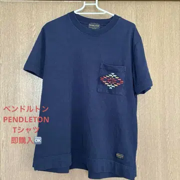 [ PENDLETON ] 펜들턴 네이비 코튼 T셔츠 자수 디자인