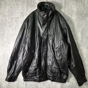 최고급 램 가죽 자켓 올 블랙 하이넥 블랙