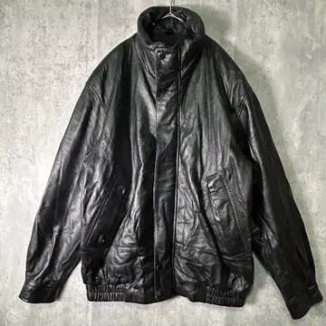 최고급 램 가죽 자켓 올 블랙 하이넥 블랙