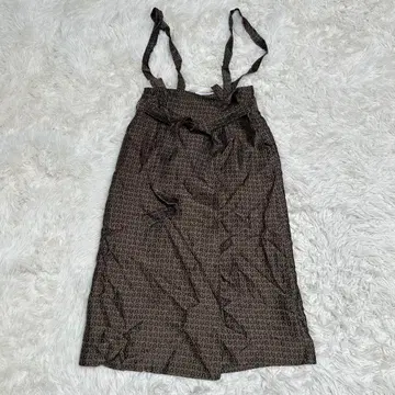 SLOBE IENA 슬로브 이에나 서스펜더 총무늬 랩스커트 브라운
