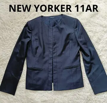 NEW YORKER 뉴요커 노카라 자켓 실크 혼방 11AR