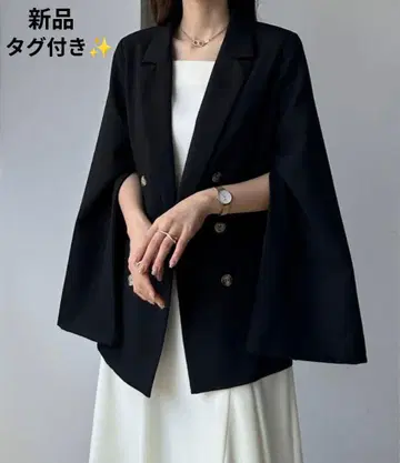 Louere 루 2way 슬릿 슬리브 테일러드 자켓 블랙