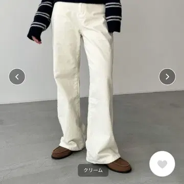 canaljean EL mar 엘르마르 코듀로이 스트레이트 팬츠 화이트