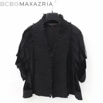 B7787 BCBG 맥스아질리아 실크 혼방 벨로아 가디건 XXS