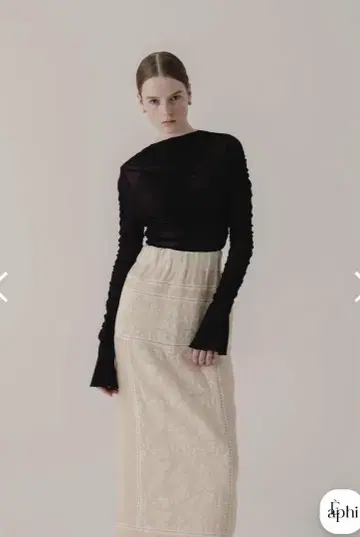 Eaphi gather high neck sheer tops