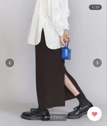 뷰티앤유스 니트 타이트 스커트 워셔블 다크 브라운