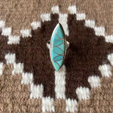 Vintage Frank Vacit Turquoise Inlay Ring