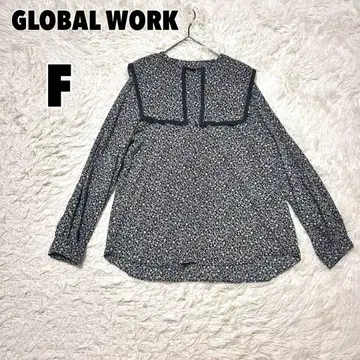 GLOBAL WORK 글로벌 워크 스퀘어 빅칼라 블라우스 꽃무늬