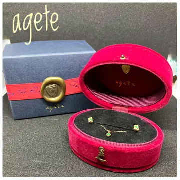 agete 목걸이 귀걸이 골드 마름모 세트