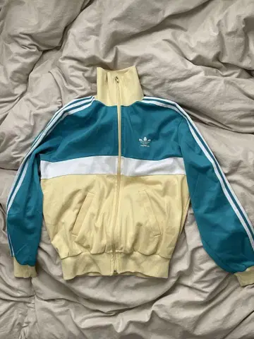 adidas 집업 자켓 파랑/크림