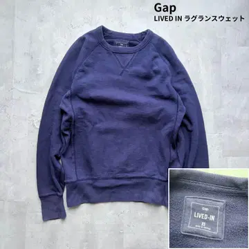 [ Gap ] Lived-In 크루넥 맨투맨 V 가제트 XS 네이비