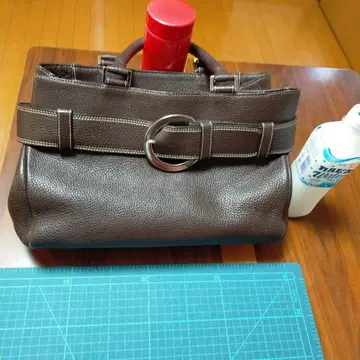 키타무라 브라운 벨트 포함 핸드백 중형