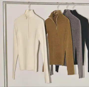 TODAYFUL Halfzip Rib Knit 차콜 그레이