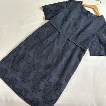 KEITH 키이스 반팔 원피스 자카드 꽃무늬 빅 사이즈 42