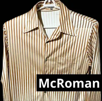 McRoman M 긴팔 아트 폴리에스테르 스트라이프 디스코 셔츠