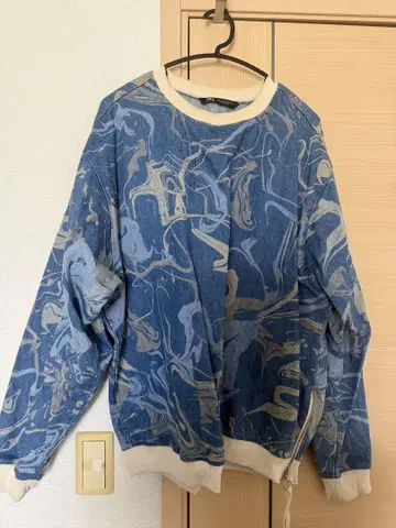 ZARA 남성용 데님 데미지 가공 풀오버 M 사이즈