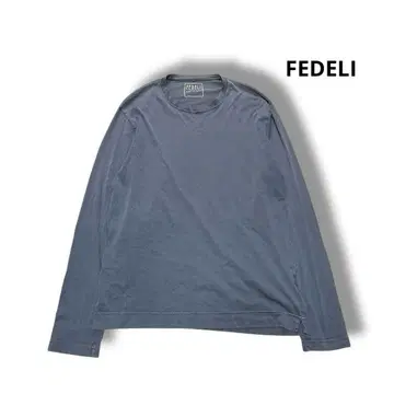 FEDELI 긴팔 티셔츠 블루 그레이 계열 이탈리아제 50