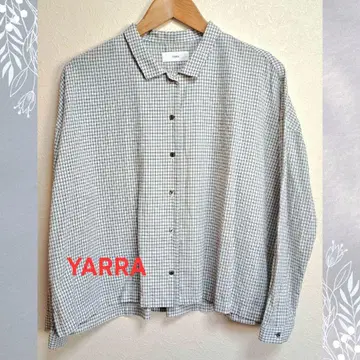 [ YARRA ] 심플 체크 긴팔 셔츠 와플 원단 코튼 100%
