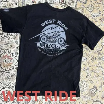 WEST RIDE 바이크 프린트 T셔츠 블랙