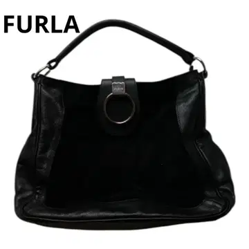 A4 수납 가능 훌라 FURLA 숄더백 스웨이드 x 가죽 천연 가죽 숄더