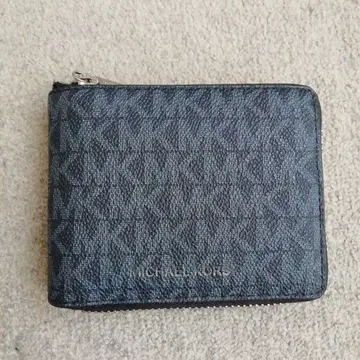 MICHAEL KORS 다크 블루 접이식 지갑 캔버스