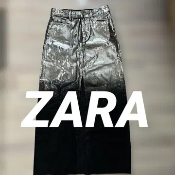 ZARA 호일 데님 스커트