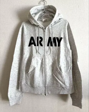미군 방출품 USARMY PFU 풀 집업 후드티 리버스 위브