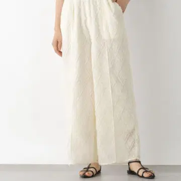 새상품 LEPSIM 렙심 자카드 이지 팬츠 아이보리