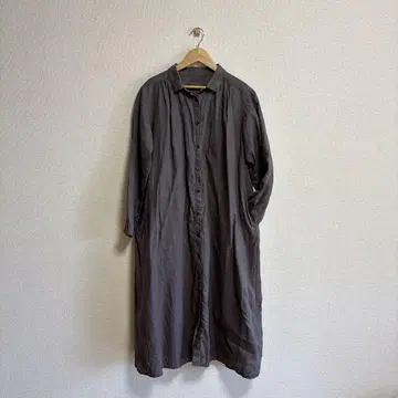 MUJI 워싱 긴팔 셔츠 원피스 린넨