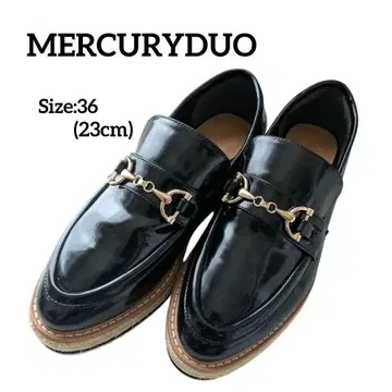 새상품급 MERCURYDUO 통굽 블랙 로퍼 36