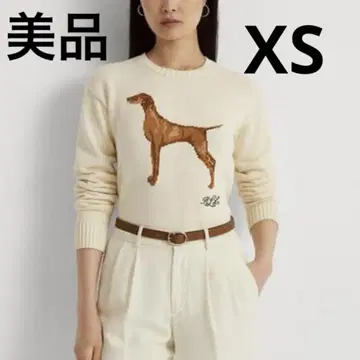 로렌 랄프 로렌 인터샤 니트 코튼 블렌드 스웨터 강아지
