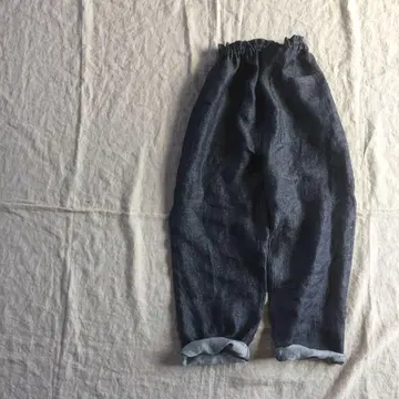 린넨 데님 몸빼 인디고 아이보리