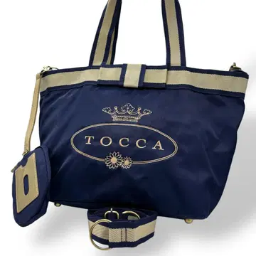TOCCA 토카 토트백 네이비 나일론 로고