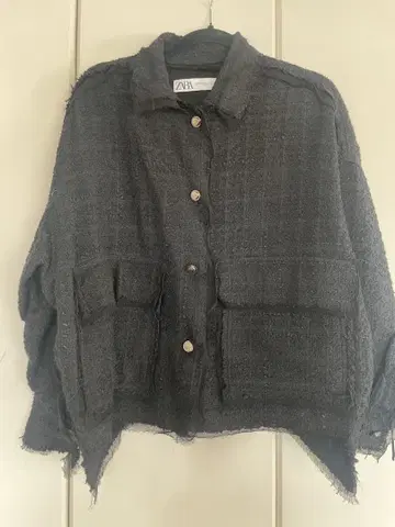 ZARA 다크 그레이 프린지 자켓