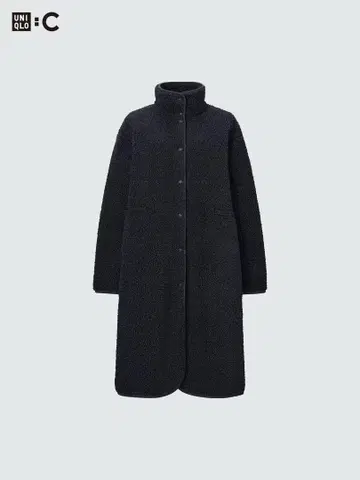 UNIQLO C 보아 플리스 스탠드 카라 코트 블랙 S