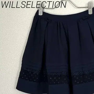 WILLSELECTION 미니 스커트 플레어 허리밴딩 레이스 도트 무늬