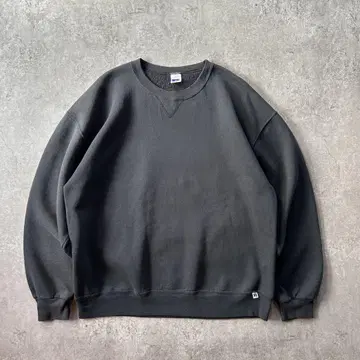 90s 러셀 애슬레틱 앞V 맨투맨/무지 맨투맨 블랙 XL