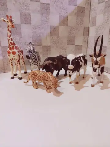 사파리 동물 피규어 6체 세트