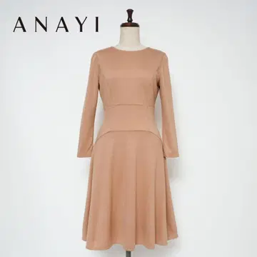 ANAYI 울 혼방 스트레치 A라인 원피스 종아리 기장 36*ZC669
