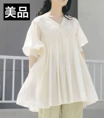 새상품급 KBF 2WAY 셔링 미니 원피스 아이보리