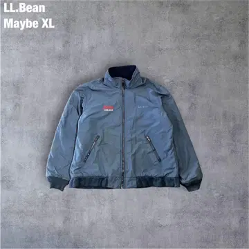 L.L.Bean 웜업 재킷 XL 상당 자수 장식 안쪽 블루종