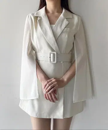 시어 슬리브 테일러드 원피스