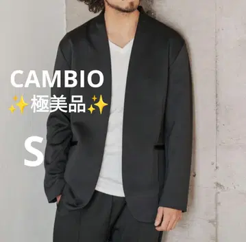 [컨디션 최상] CAMBIO 핀턱 스트레치 분또 노카라 자켓 S