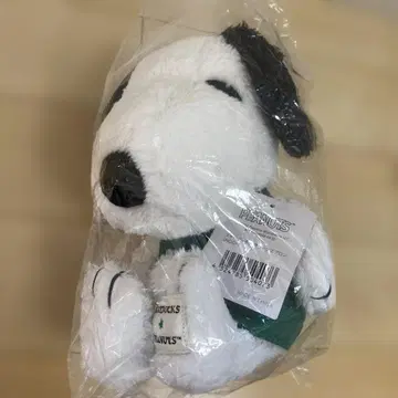 스벅 스누피 그린 에이프런 봉제 인형 미사용 새상품