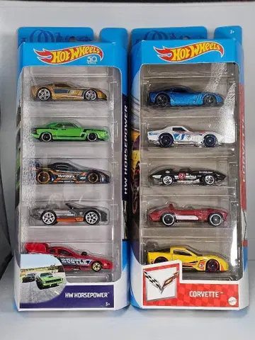 Hot Wheels, 5팩, HW 호스 파워 & 콜벳 세트