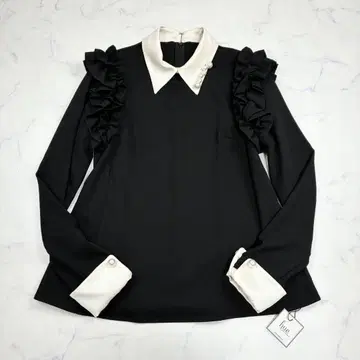 휴먼 데이 투 이브닝 22AW 프릴 슬리브 블라우스 더블 커프스 펄