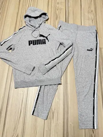 PUMA 그레이 후드 부착 셋업 상하의 맨투맨 여성용 M 사이즈